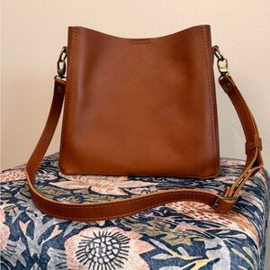 Portland Leather Butterfly Bucket Bag • Honey Brown • Crossbody Leather Tote